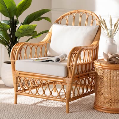 Reina Bohemian Light Honey Rattan Arm Chair