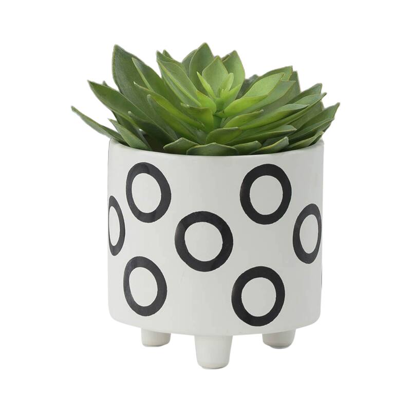 Sagebrook Home Modern Abstract Footed Ceramic Planter Set of 2