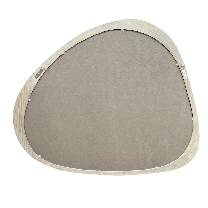 GDF Studio - Aramis 45 Inch Asymmetrical Solid Wood Wall Mirror with Natural Frame - Natural Wood