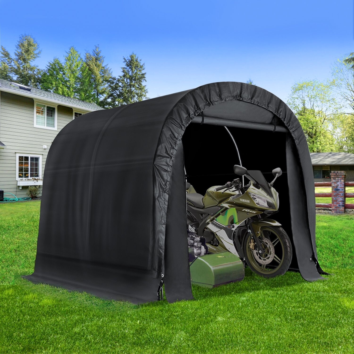 EROMMY 8 x 8 FT Heavy Duty Storage Tent, Outdoor Tool Shed