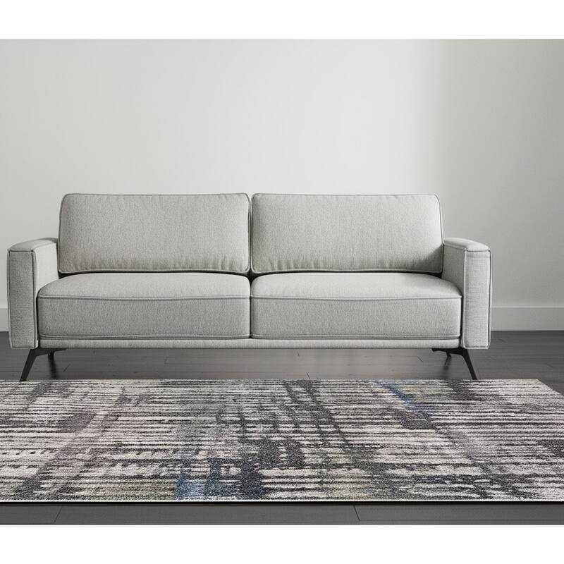HomeRoots Abstract Industrial Rectangle Area Rug - 90.00 in. x 60.00 in.  x 1.00 in.