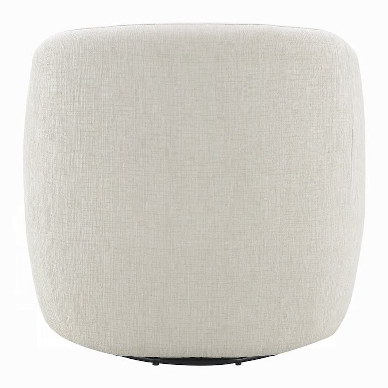 Tiena Swivel Accent Chair, Modern Style Rounded Back, Warm Beige Linen