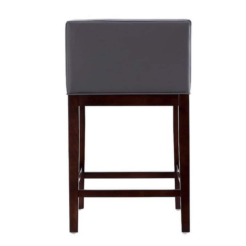 Manhattan Comfort Kingsley Dark Walnut Wood Counter Height Bar Stool