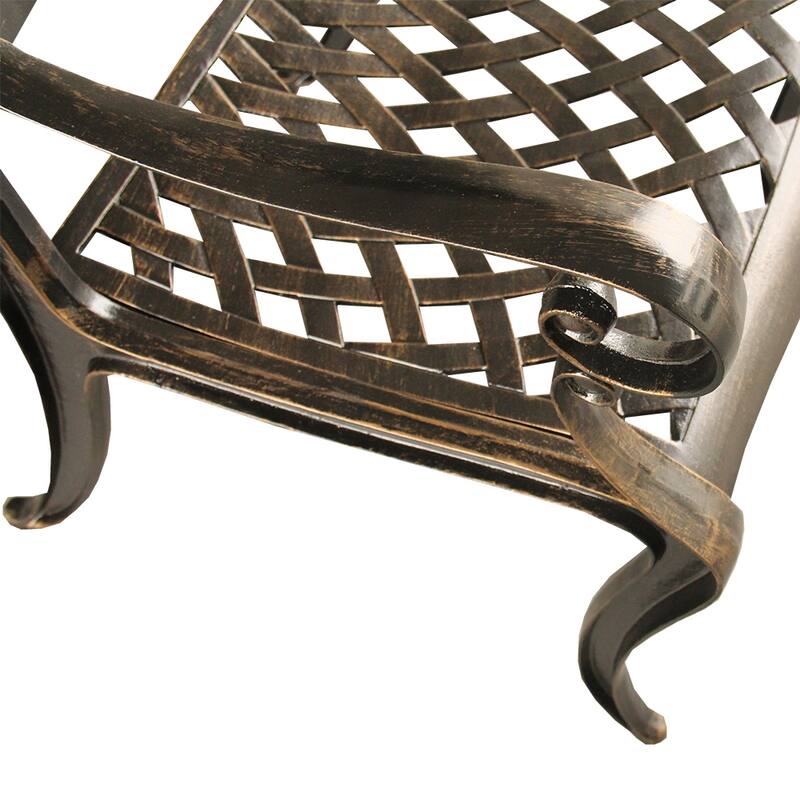 Rose Traditional Outdoor Mesh Lattice Aluminum Dining Chair