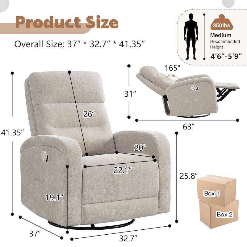 Swivel Glider Rocker Manual Recliner