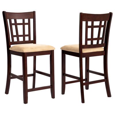 Coaster Furniture Lavon 24" Counter Stools Tan and Brown (Set of 2) - 18.50'' x 20.25'' x 41.25''