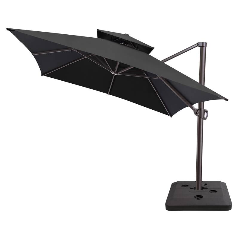 Outdoor 10X13 FT Dual Top Patio Cantilever Umbrella with Offset Base