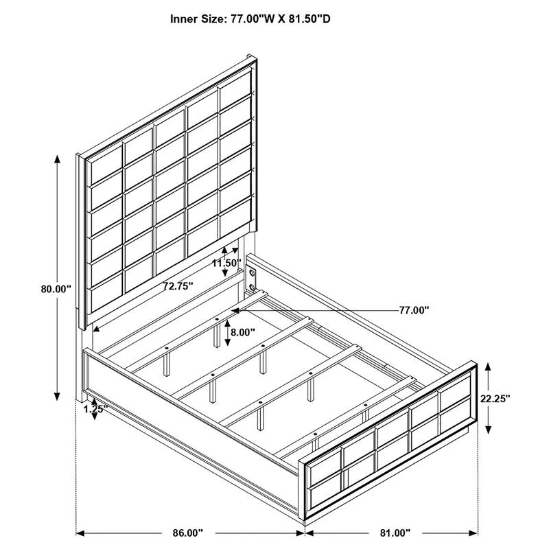 Durango Panel Bedroom Set Grey and Smoked Peppercorn