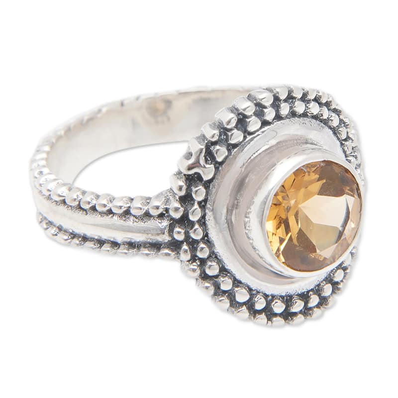 Novica Handmade Exquisite Brilliance Citrine Cocktail Ring