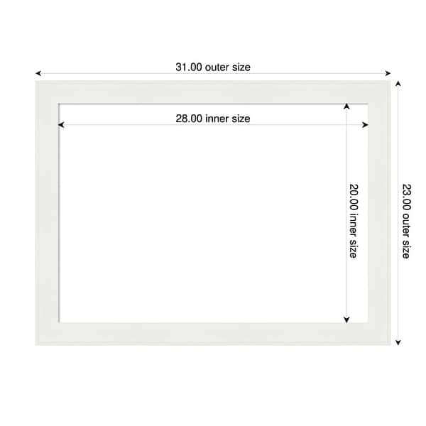 dimension image slide 8 of 9, Amanti Art Vanity White Narrow Framed Dry Erase Magnetic Board