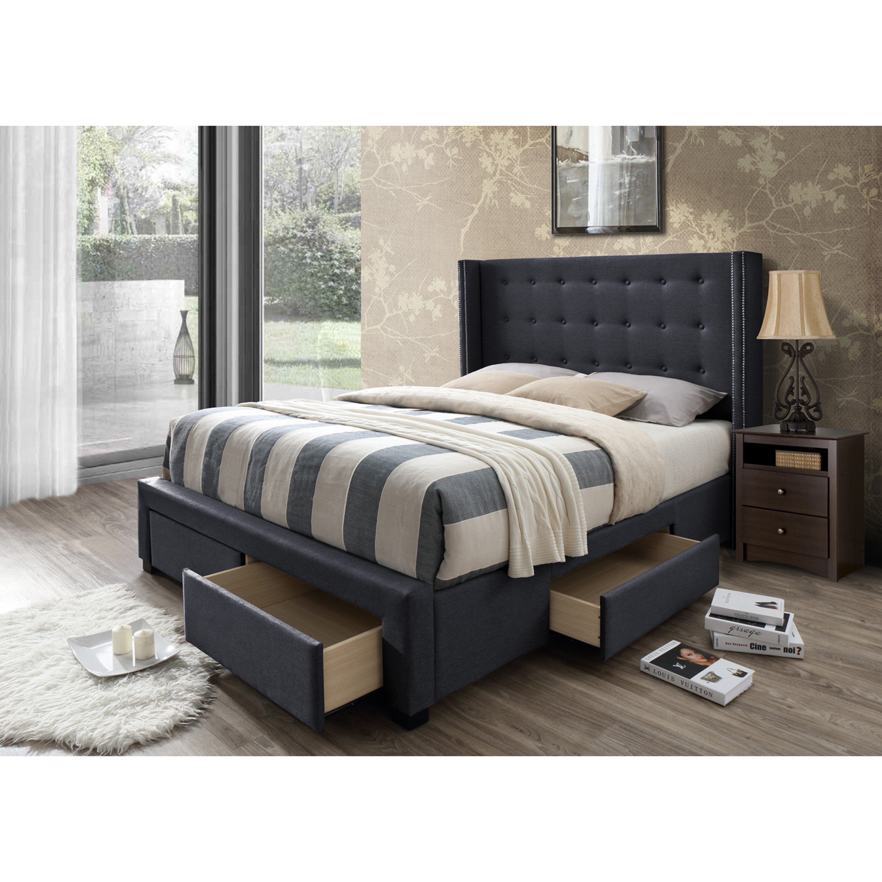 Kerens tufted upholstered storage standard bed discount