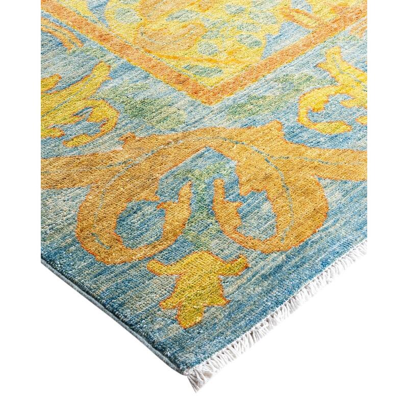 Contemporary Overdyed Wool Hand Knotted Area Rug - 9' 1" x 11' 9"