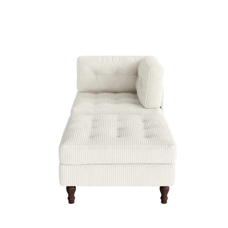 Corduroy Tufted Accent Chair Armchair and Ottoman Set