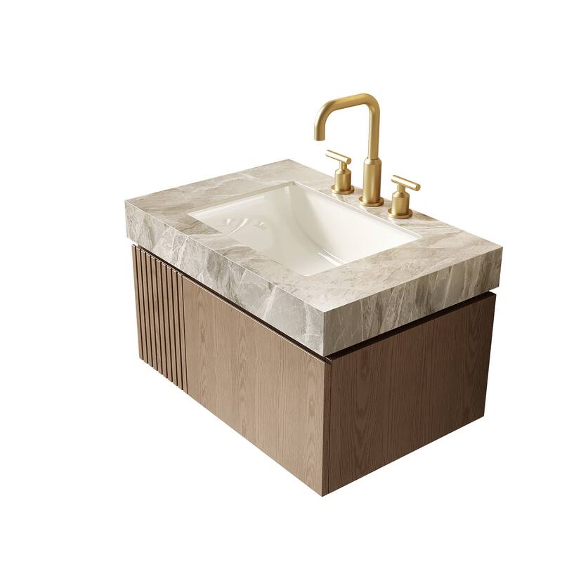 Floating Bathroom Vanity with 3 Pre-drilled Faucet Holes