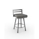 preview thumbnail 11 of 70, Amisco Derek Swivel Bar Stool Light Grey Polyester/Glossy Grey Metal