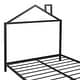 preview thumbnail 41 of 46, Eye-catching Design House-Shaped Headboard Platform Bed Frame, Metal Slats Support Bed, No Box Spring Needed, No-Noise