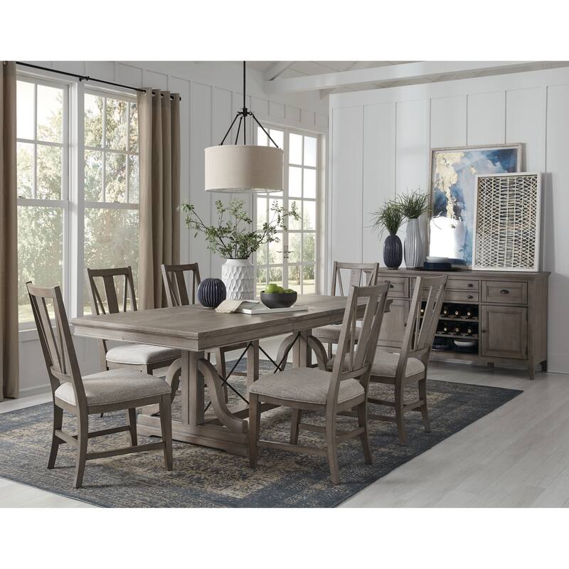 Magnussen Home Paxton Place Dovetail Grey Upholstered Side Chair Two Pack - 19.75''W x 23.25''D x 40''H