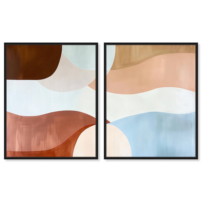 Evolving Shapes I Canvas Set of 2 by Art Remedy - 20" x 24" - Black
