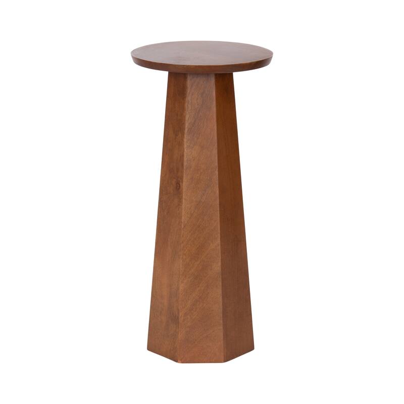 Kate and Laurel Hemingson Round Drink Table - 10x10x22 - Walnut Brown