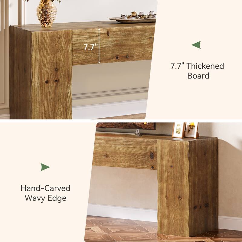 63 Inches Solid Wood TV Stand, Rustic Media Console for 65 Inches TV