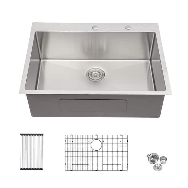 30x22 Inch Single Drop In Bowl Sink 16 Gauge Kitchen Sinks ...