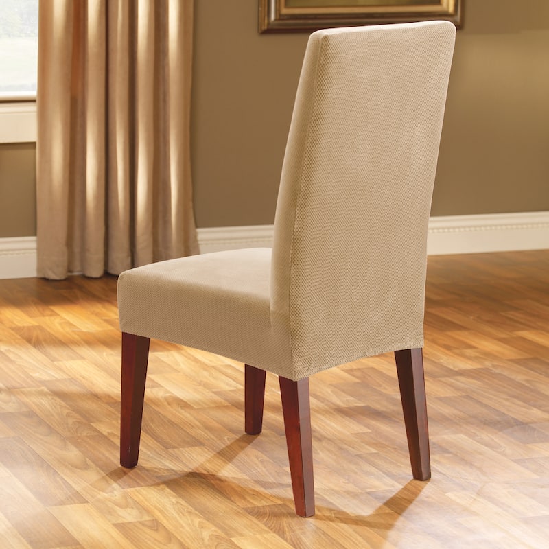 SureFit Stretch Pique Short Dining Chair Slipcover