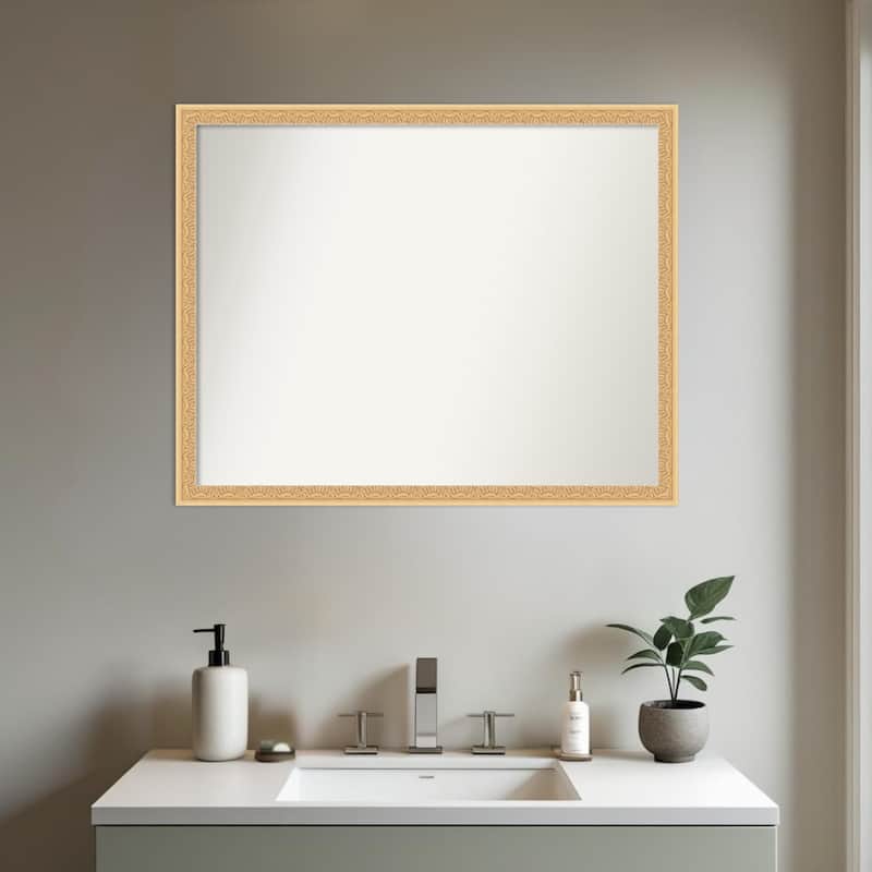 Bethany Non-Beveled Wood Framed Bathroom Vanity Wall Mirror