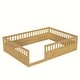 preview thumbnail 6 of 8, Natural Full Size Pine Floor Bed Frame with Fence