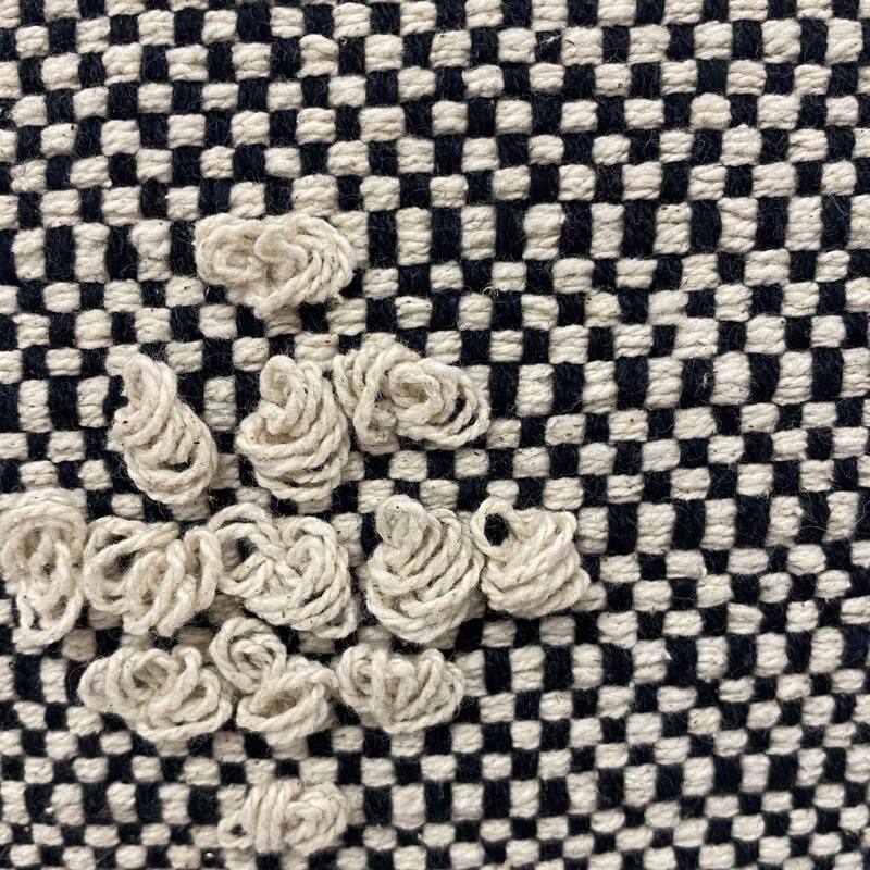 20" Brown and Black Diamond Over-Tufted Square Throw Pillow