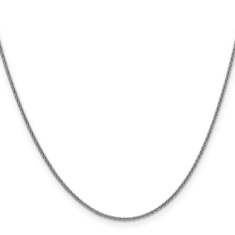 Curata Women's 14k White Gold 1.5mm Solid Cable Chain Anklet - 9 Inch - Lobster Claw
