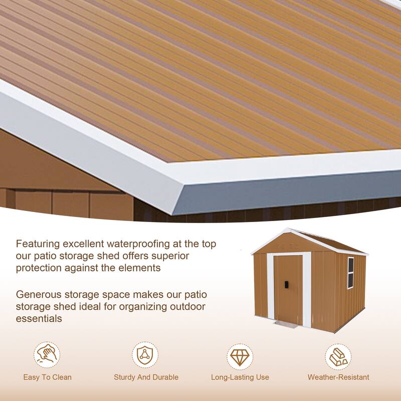 6X4 FT Heavy-Duty Metal Storage Shed with Windows, Lockable Door & Ventilation - Weatherproof Outdoor Garden Shed