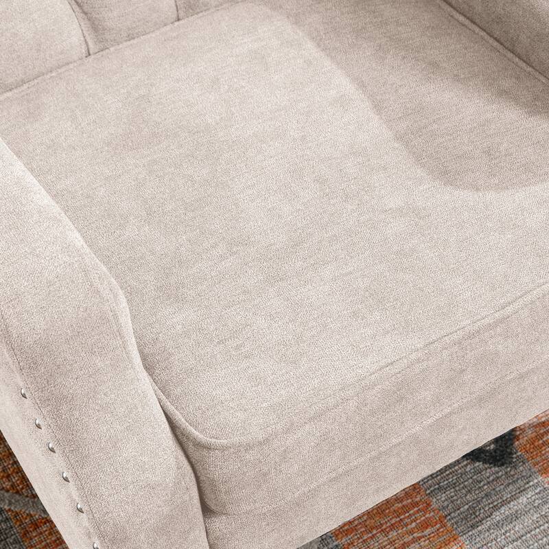 Mid-Century Modern Accent Chair Single Sofa Chair with Solid Wood Legs