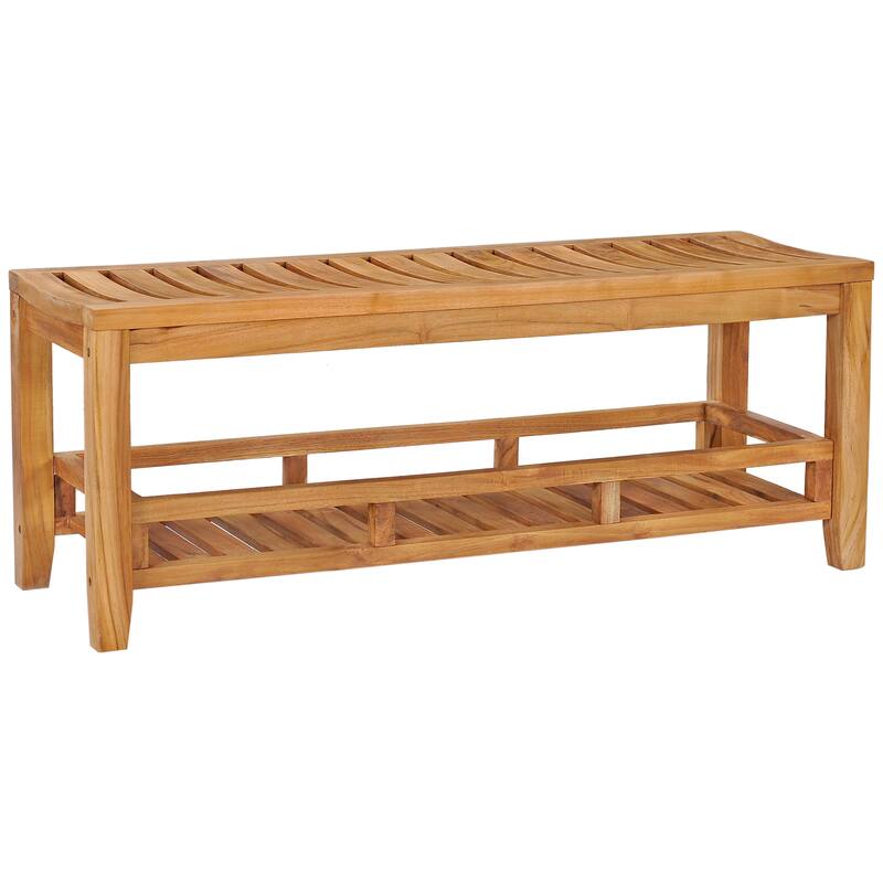 Chic Teak Bahama Teak Wood Shower Stool / Patio Bench, 47 inch