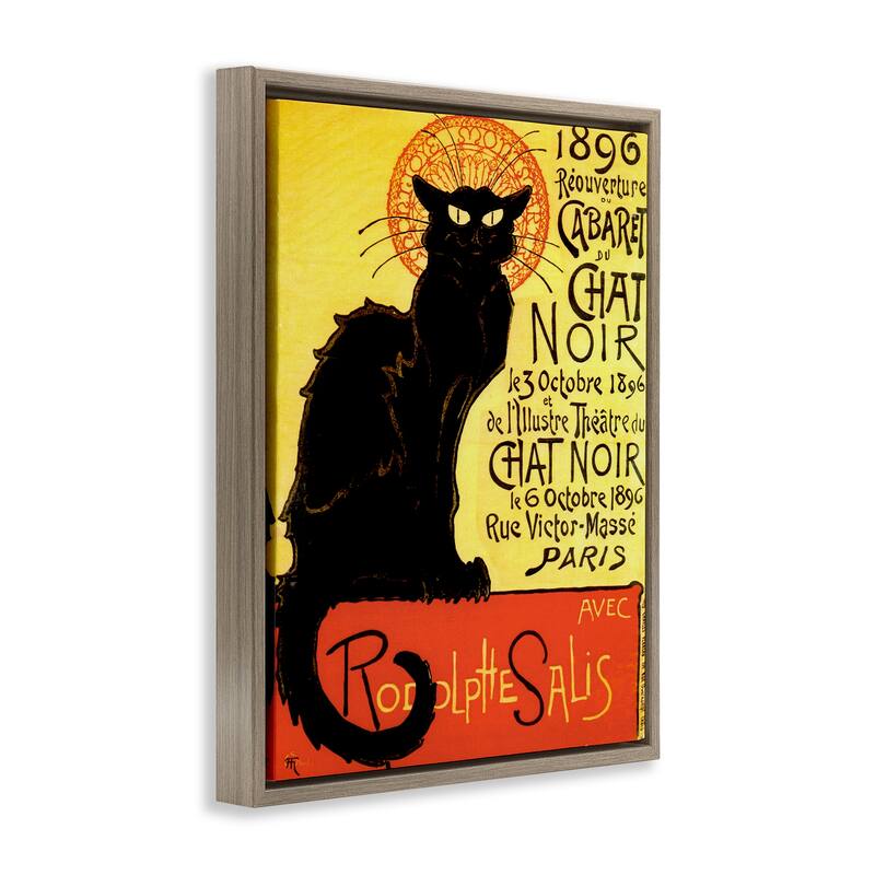 Stupell Vintage Halloween Black Cat Framed Floater Canvas Wall Art Design By Marcus Jules