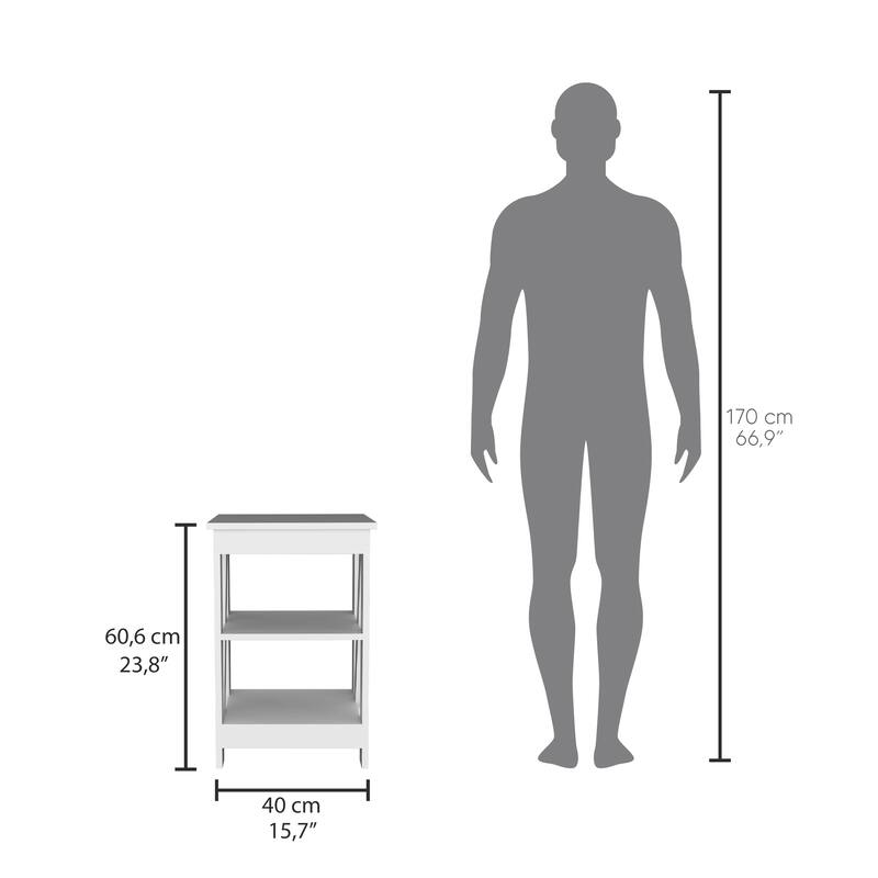 Compact 3-Tier Storage Side Table for Living Room, Bedroom, and Small Spaces