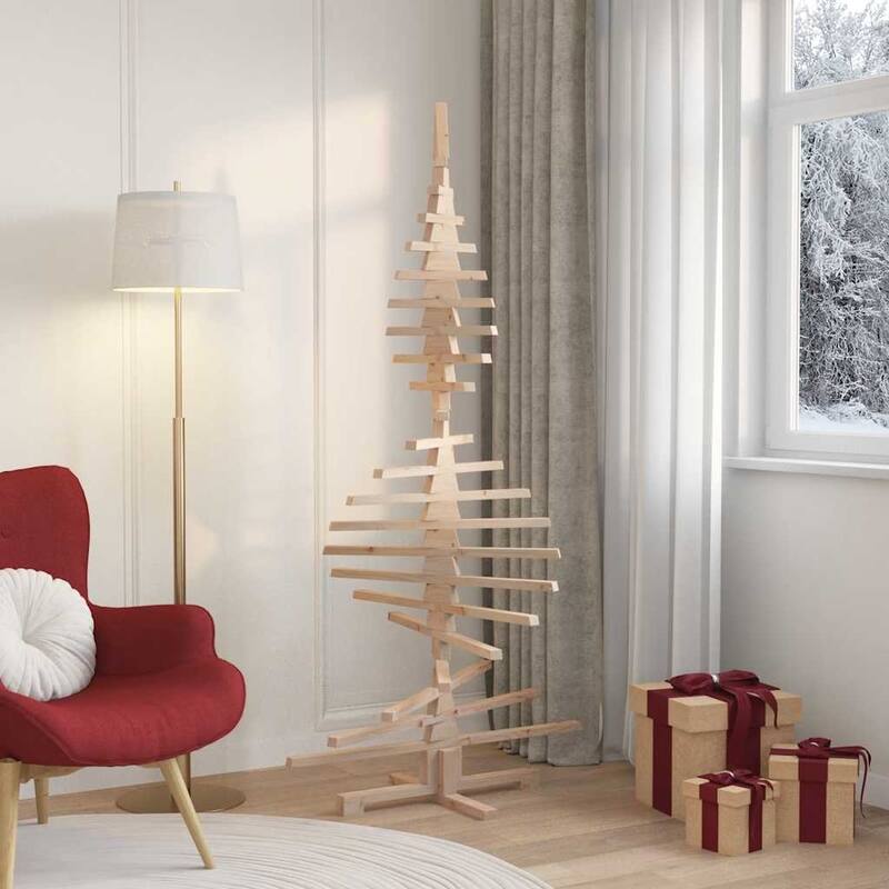 vidaXL Wooden Christmas Tree for Decoration 70.9" Solid Wood Pine