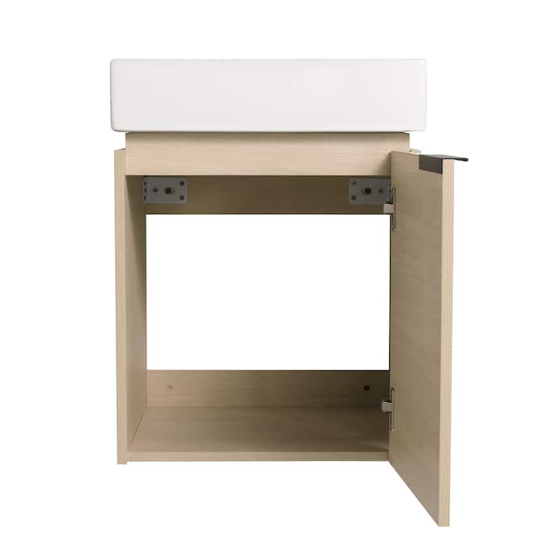 BNK 16/18 Inch Single Sink Bathroom Vanity with Soft Close Door
