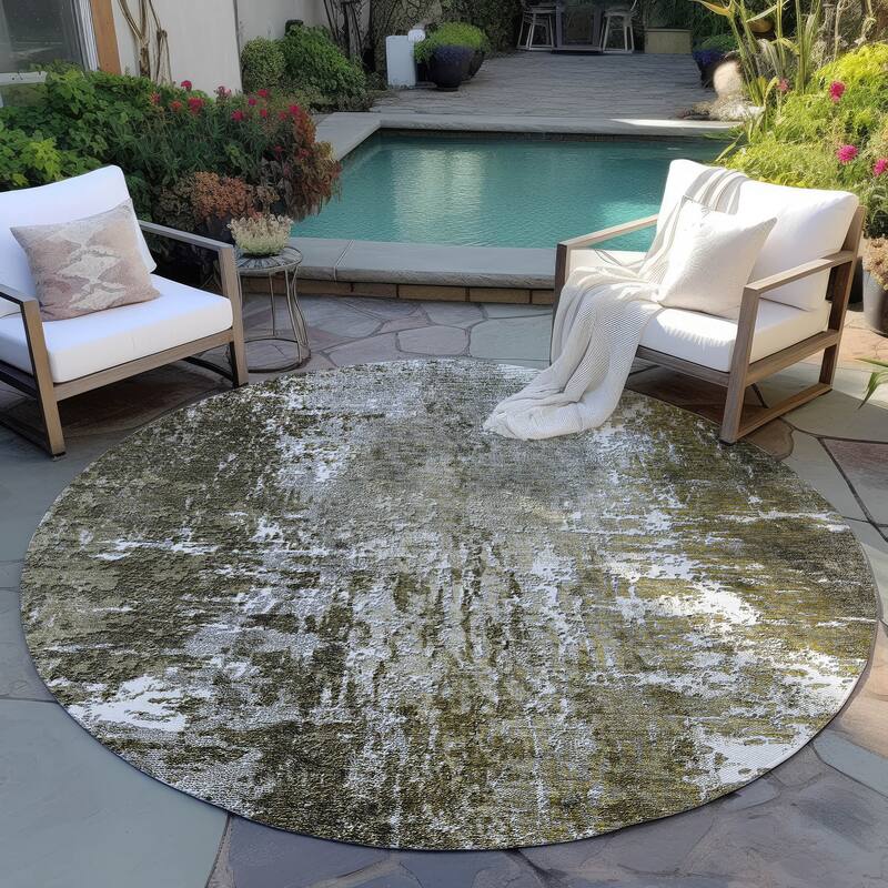 Machine Washable Indoor/ Outdoor Chantille Abstract Contemporry Rug