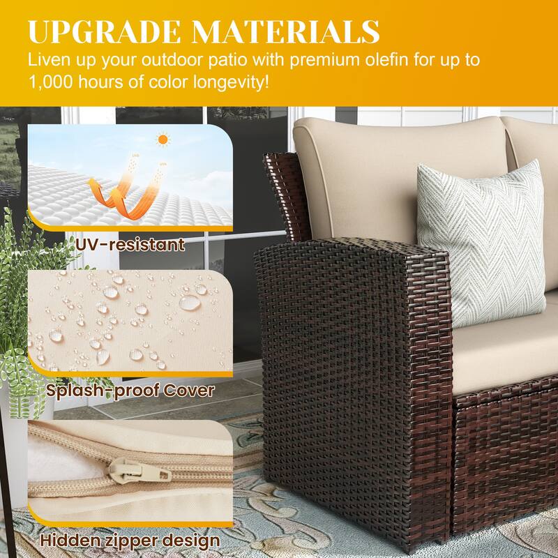 Royalcraft 4 Piece PE Rattan Wicker Outdoor Patio Furniture Set