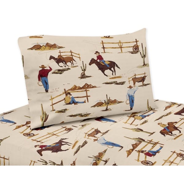 slide 2 of 2, Sweet JoJo Designs Wild West Cowboy Sheet Set Queen