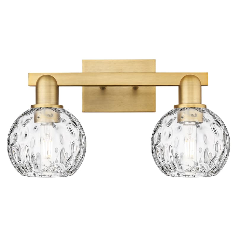 Innovations Lighting 716-2W-10-17 Athens Water Glass Vanity Athens - Brushed Brass / Clear Water Glass
