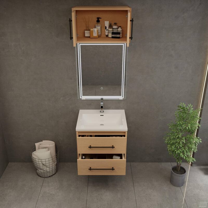 Victoria 24'' Wall-Mounted Vanity Set with Motion Sensor LED light Top Cabinet