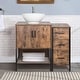 preview thumbnail 7 of 51, 36" Brown Bathroom Vanity Set with Side Cabinet Mid-Century Vanity with Sink & Faucet