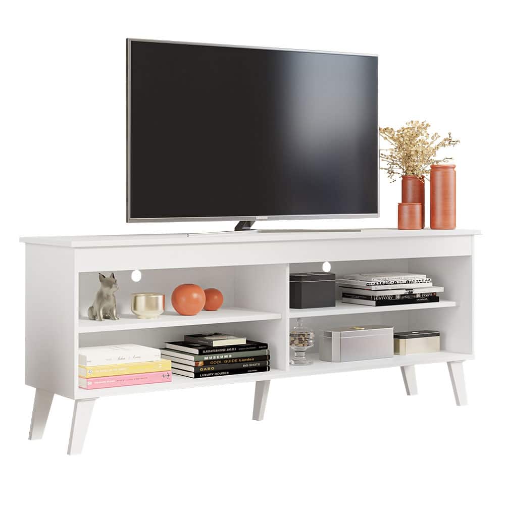 Madesa TV Stand Unit with 4 Shelves and Cable Management for 55, 65 Inch Media Modern Entertainment Center - 53 inches