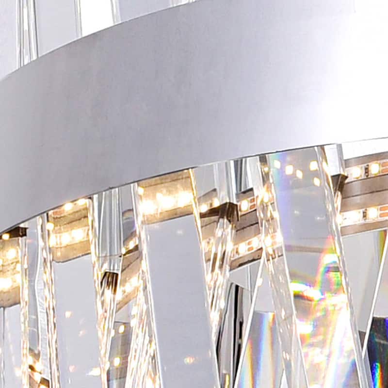 Glace Integrated LED 40in Curved Chrome Chandelier