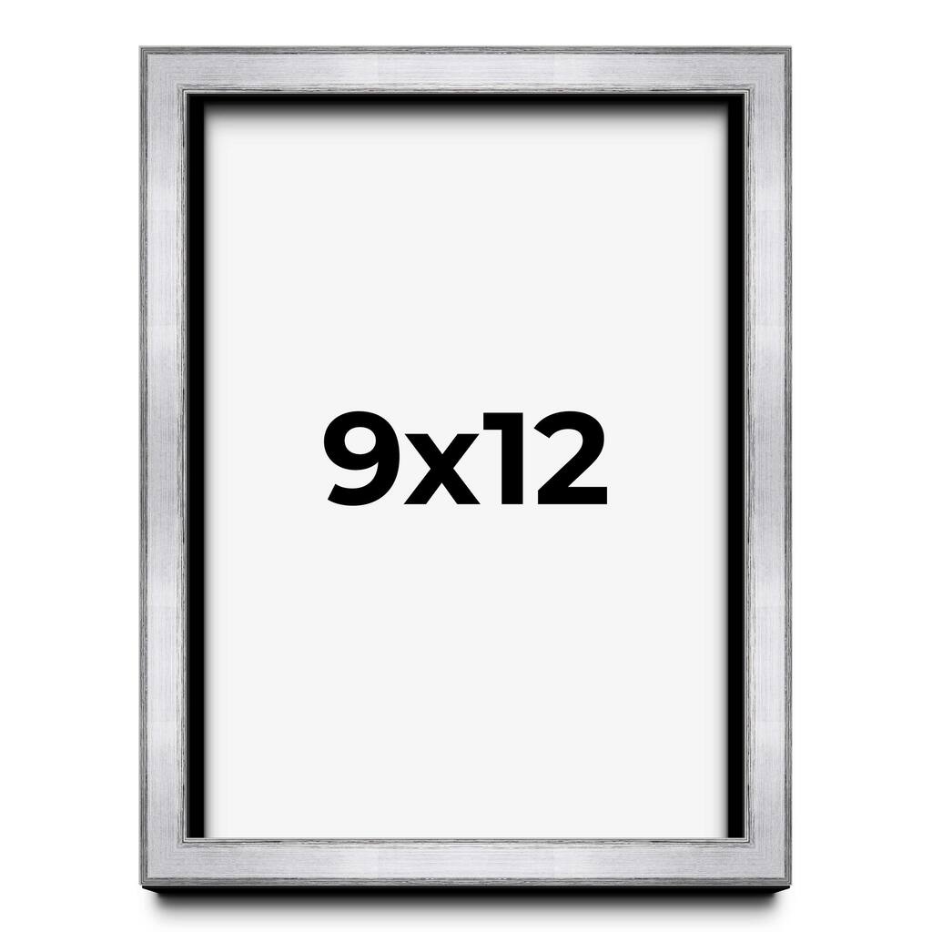 9x12 Shadow Box Frame Silver | 1.375 Inches Deep Real Wood