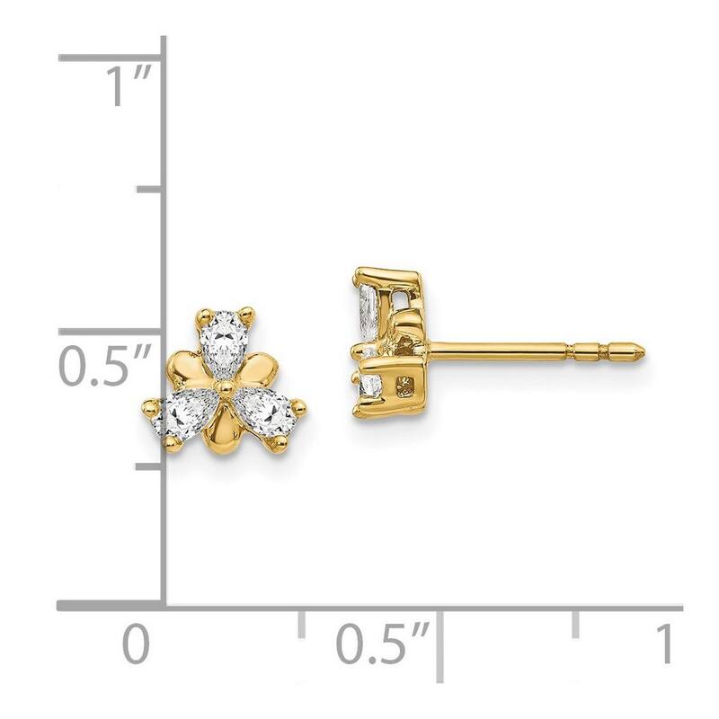 Curata 14k Diamond Earrings - 7x7mm Wide