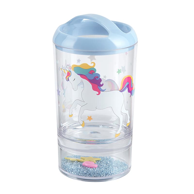 Unicorn & Rainbow 3pc Set Lotion Pump/Toothbrush Holder/Tumbler - 3pc bath accessory set