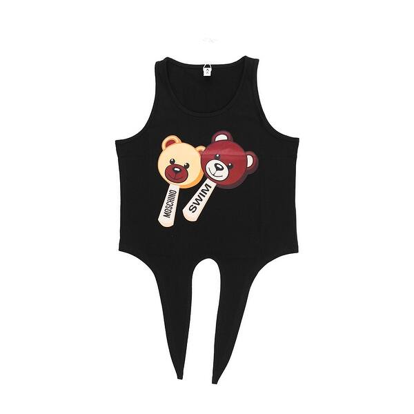 Shop Moschino Women S Cotton Crew Neck Ice Cream Bear Tank Top