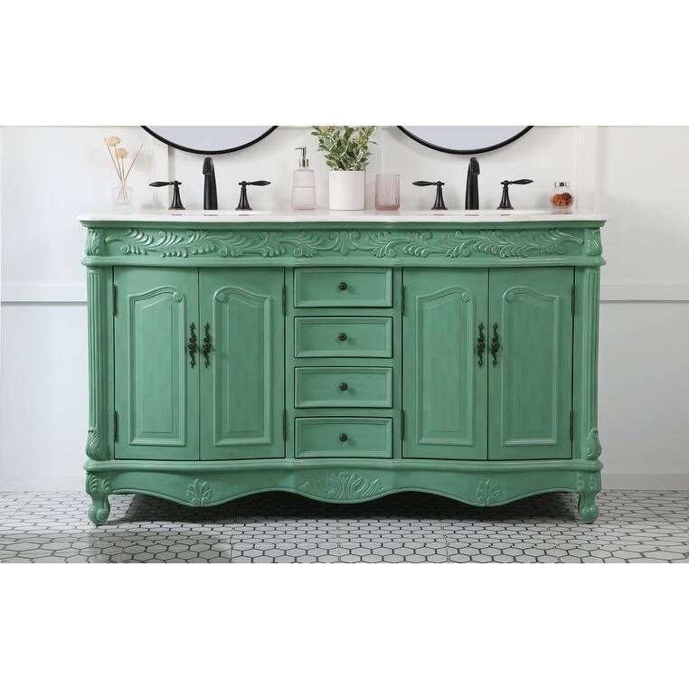 Elegant Lighting VF-1049 Windsor 60" Free Standing Double Basin Vanity